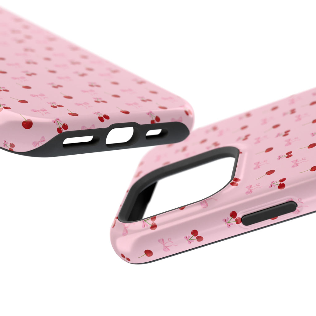 Cherry-Bow Pattern Impact-Resistant Phone Case