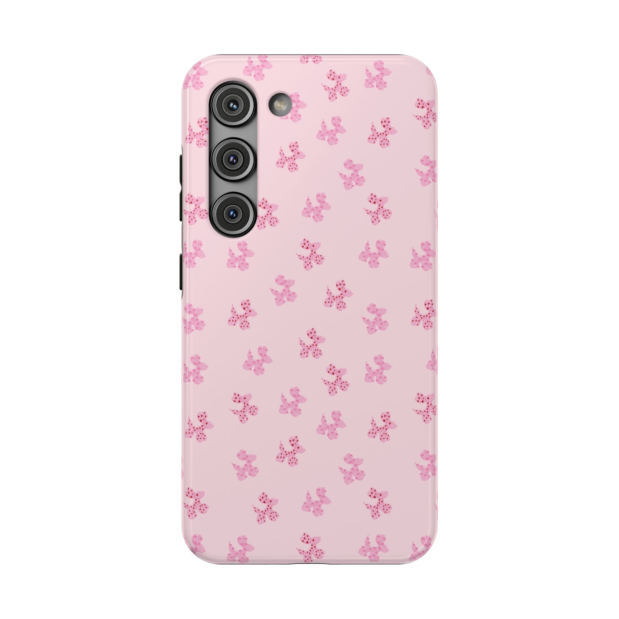 Pink Dog Bow's Cute Pattern Impact-Resistant Phone Case