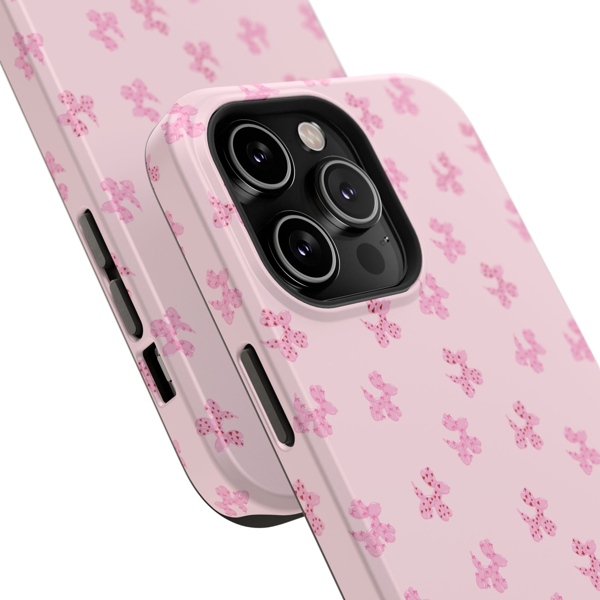 Pink Dog Bow's Cute Pattern Impact-Resistant Phone Case