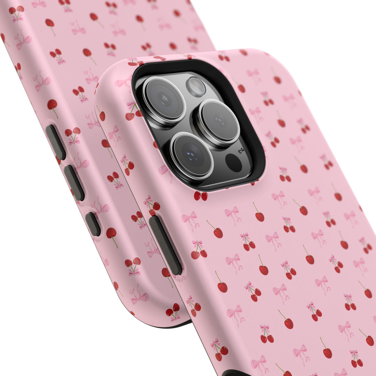 Cherry-Bow Pattern Impact-Resistant Phone Case