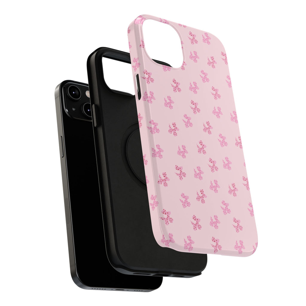 Pink Dog Bow's Cute Pattern Impact-Resistant Phone Case