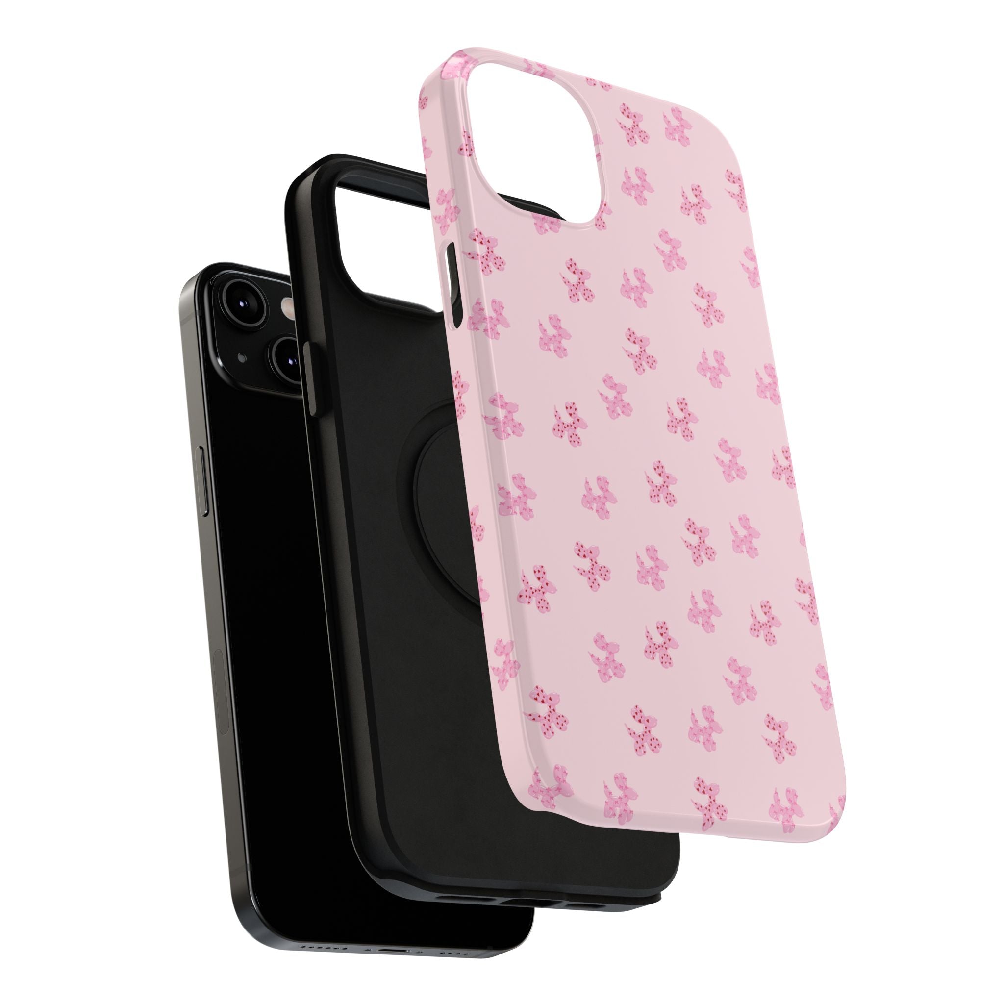 Pink Dog Bow's Cute Pattern Impact-Resistant Phone Case