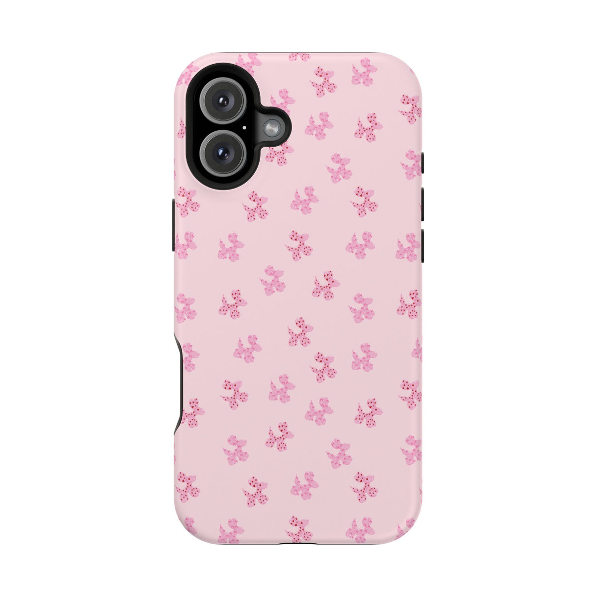 Pink Dog Bow's Cute Pattern Impact-Resistant Phone Case