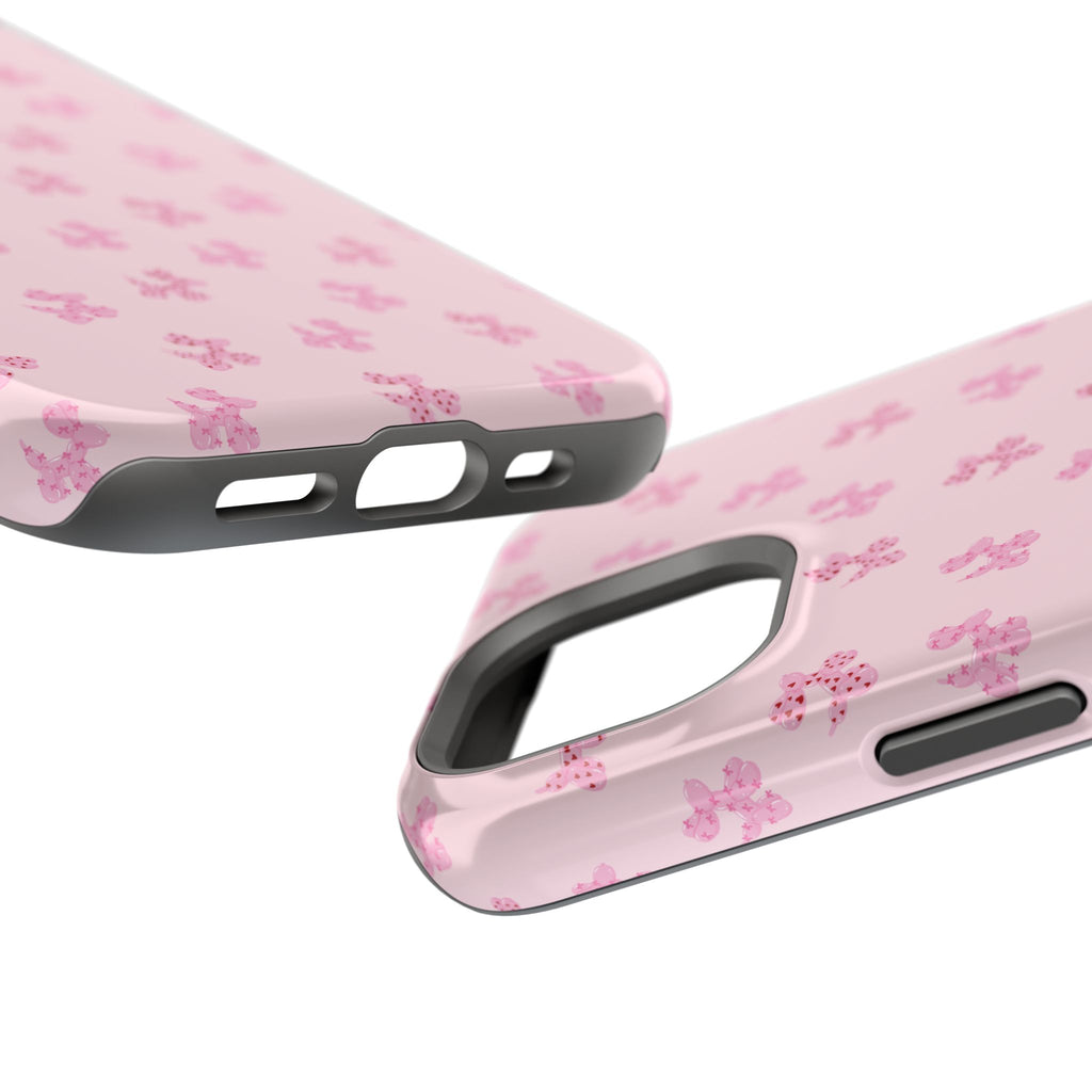 Pink Dog Bow's Cute Pattern Impact-Resistant Phone Case