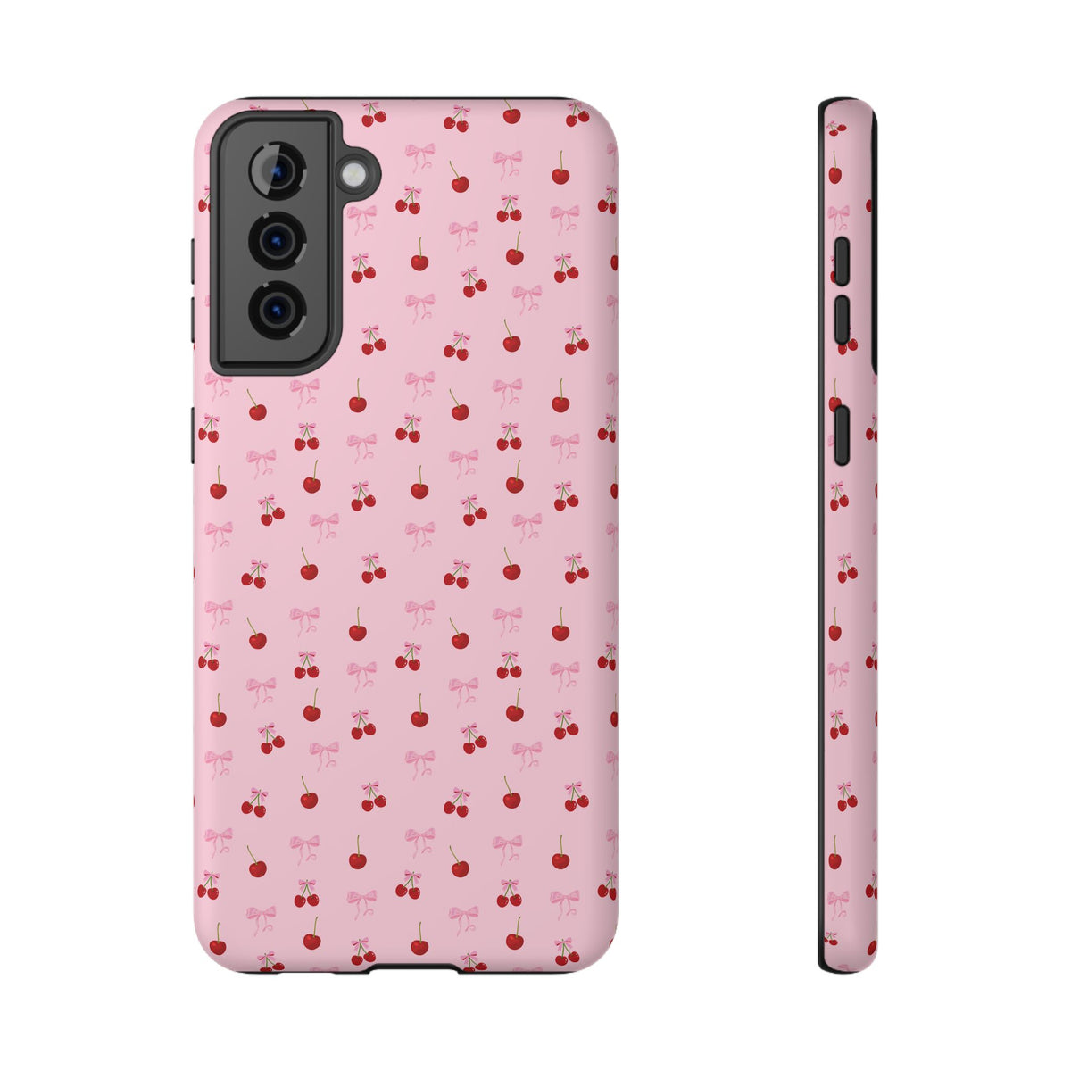 Cherry-Bow Pattern Impact-Resistant Phone Case