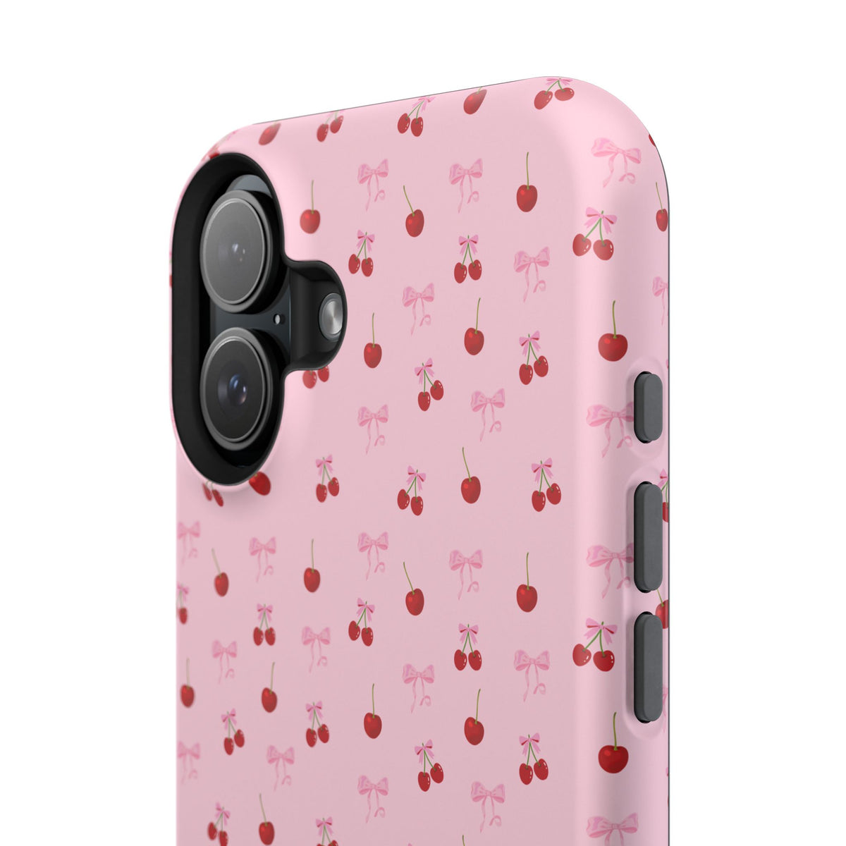Cherry-Bow Pattern Impact-Resistant Phone Case