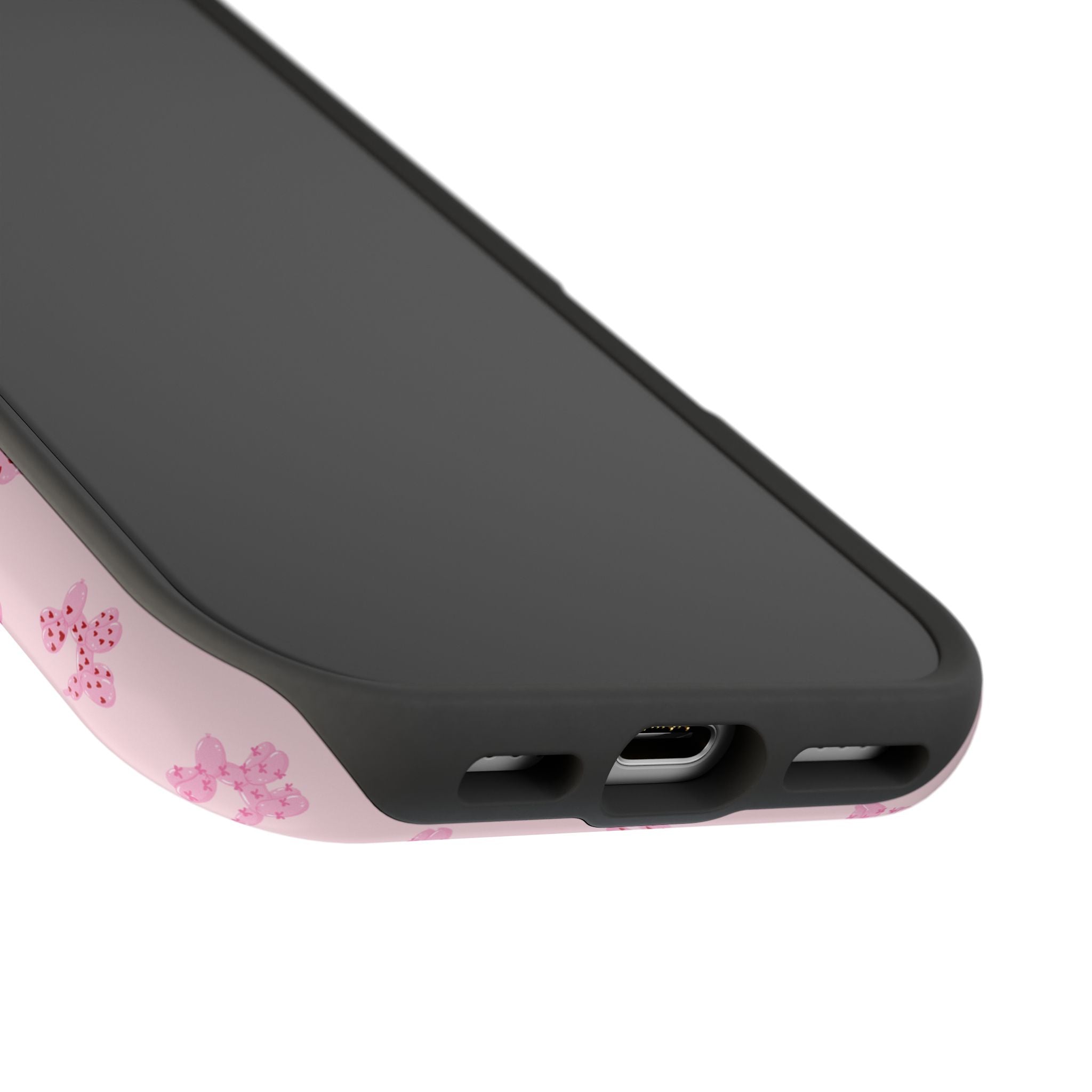 Pink Dog Bow's Cute Pattern Impact-Resistant Phone Case