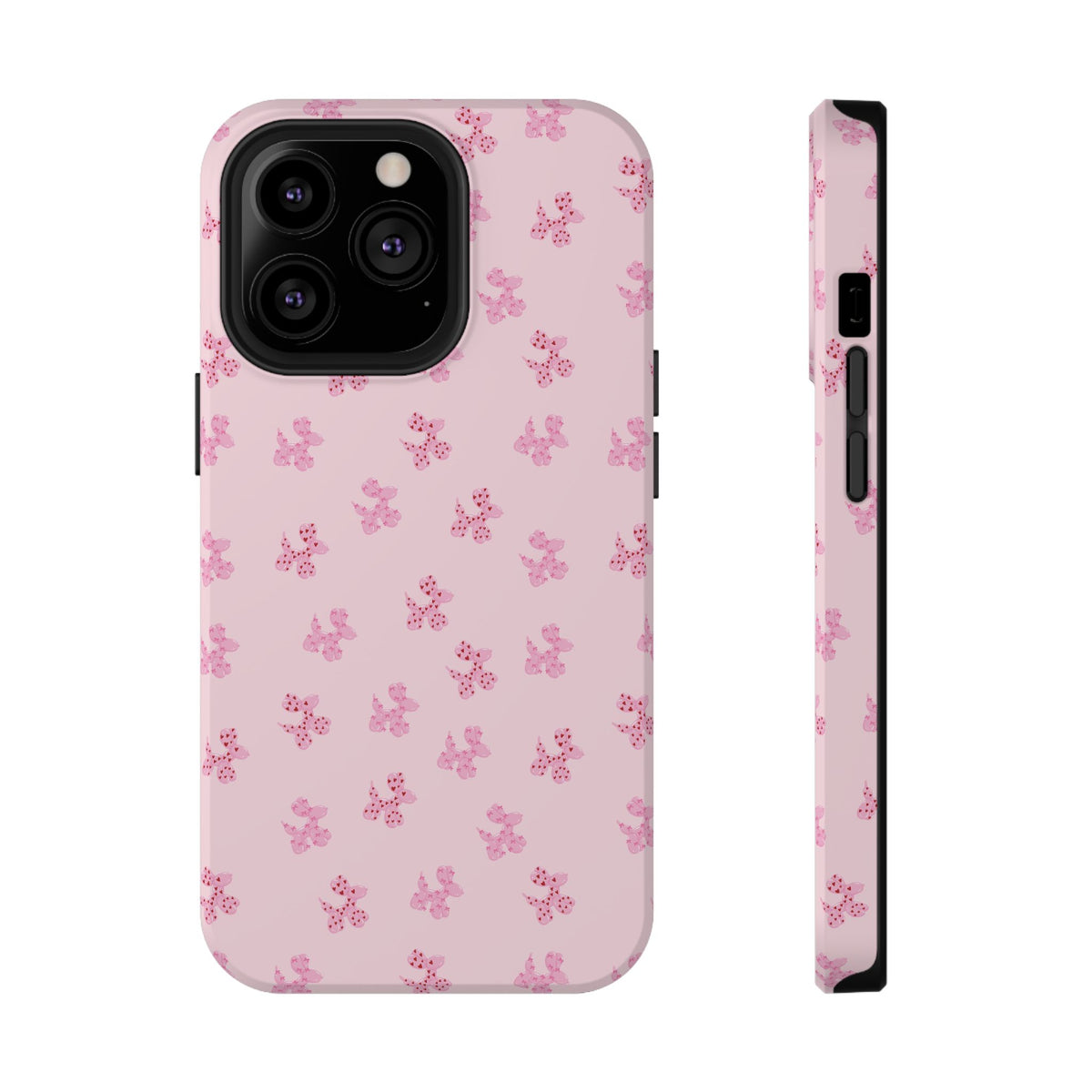 Pink Dog Bow's Cute Pattern Impact-Resistant Phone Case