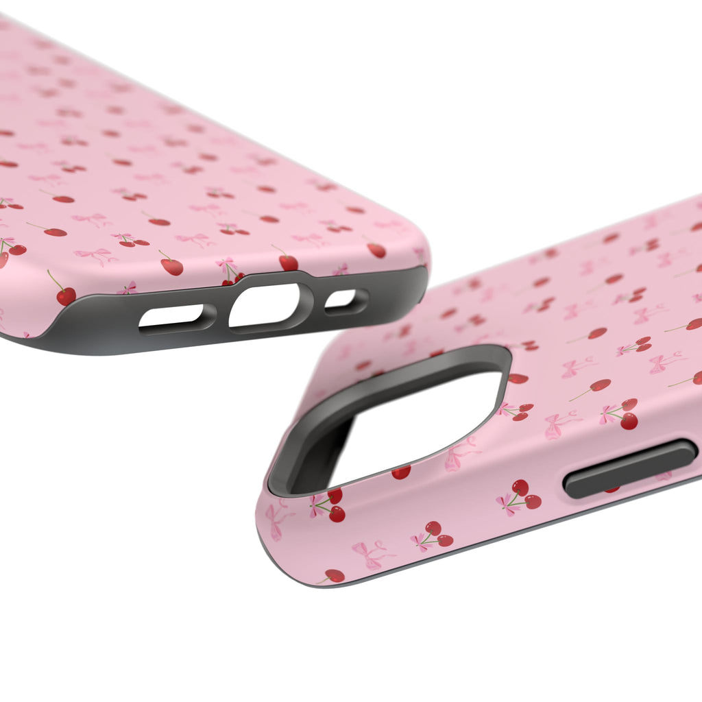 Cherry-Bow Pattern Impact-Resistant Phone Case