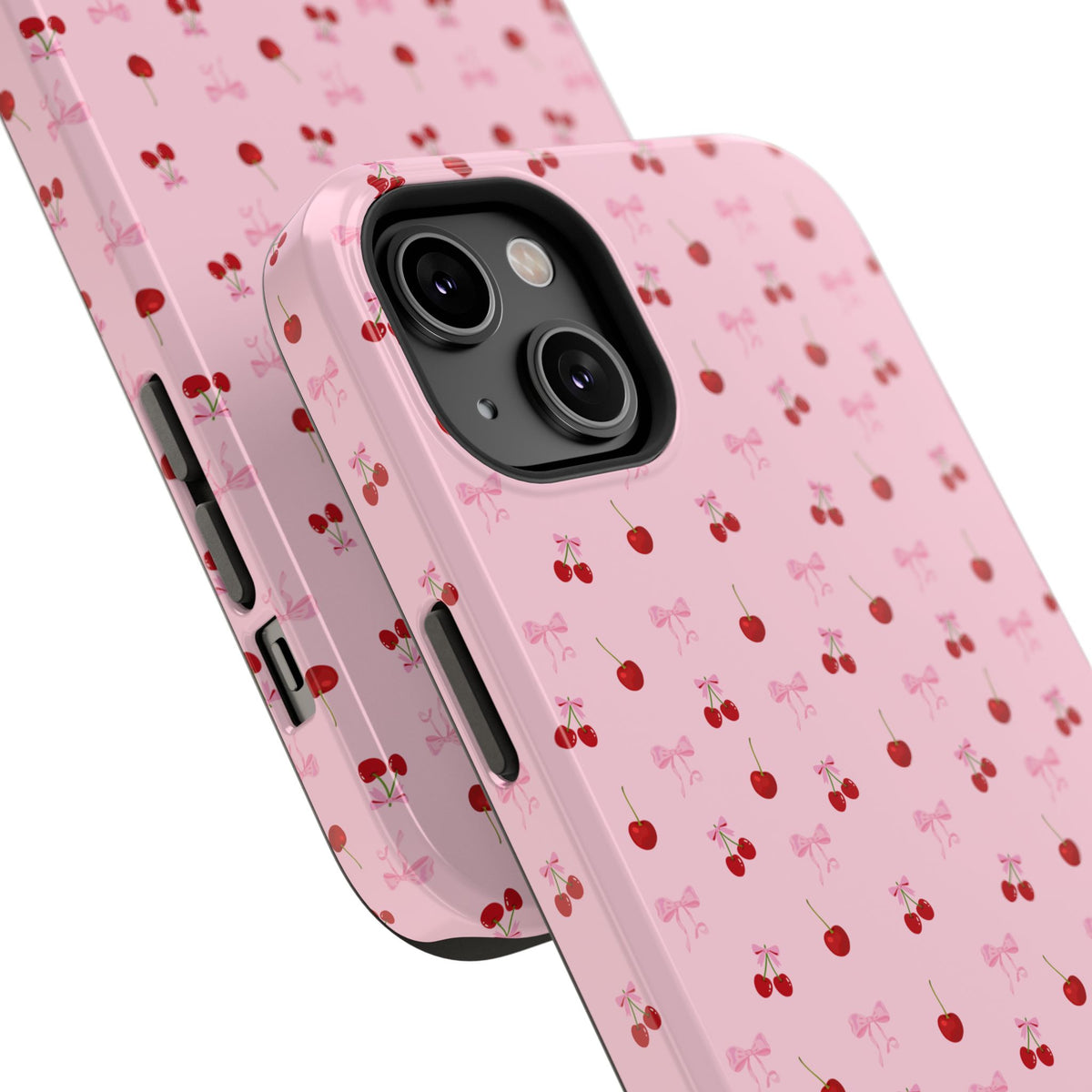 Cherry-Bow Pattern Impact-Resistant Phone Case