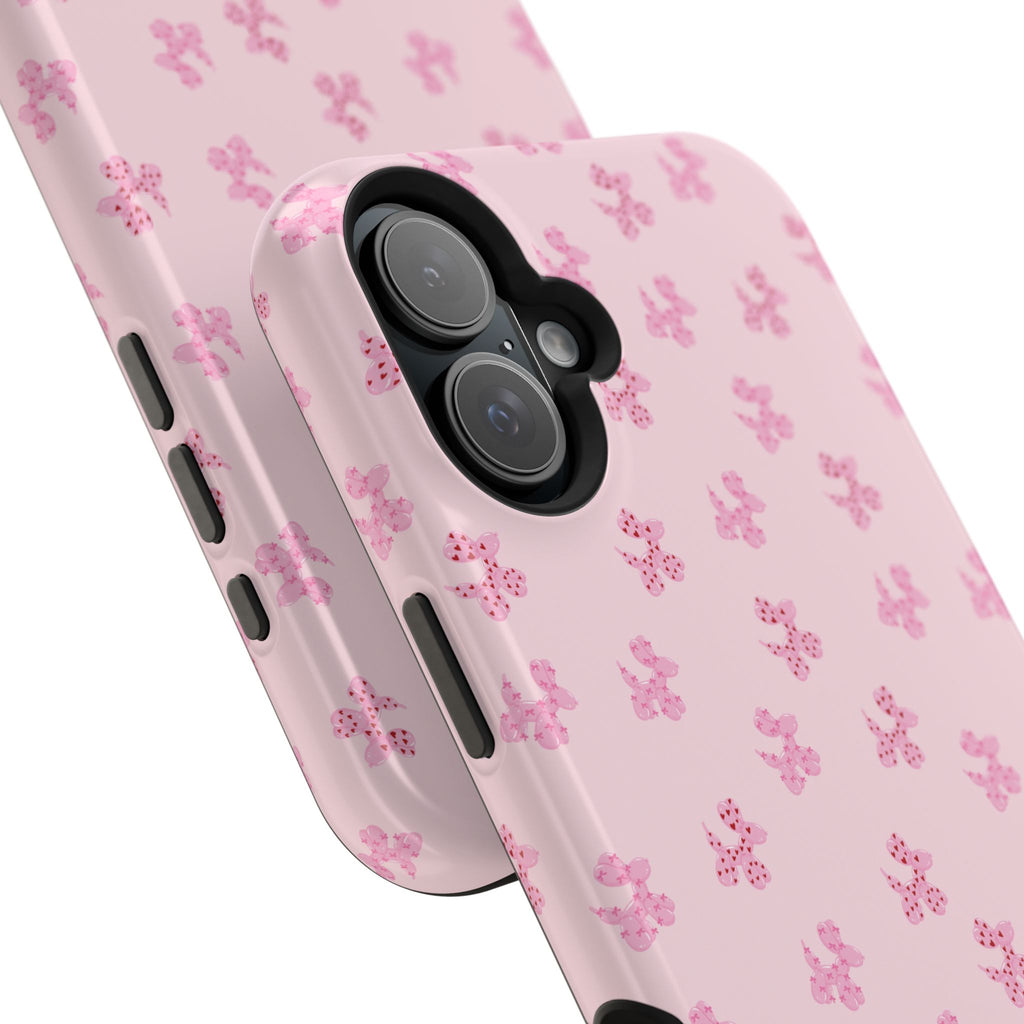 Pink Dog Bow's Cute Pattern Impact-Resistant Phone Case