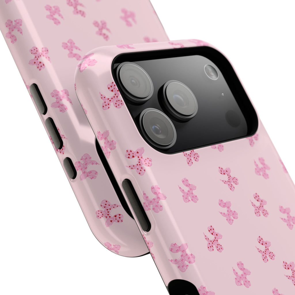Pink Dog Bow's Cute Pattern Impact-Resistant Phone Case
