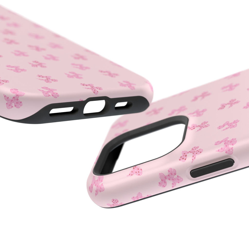 Pink Dog Bow's Cute Pattern Impact-Resistant Phone Case