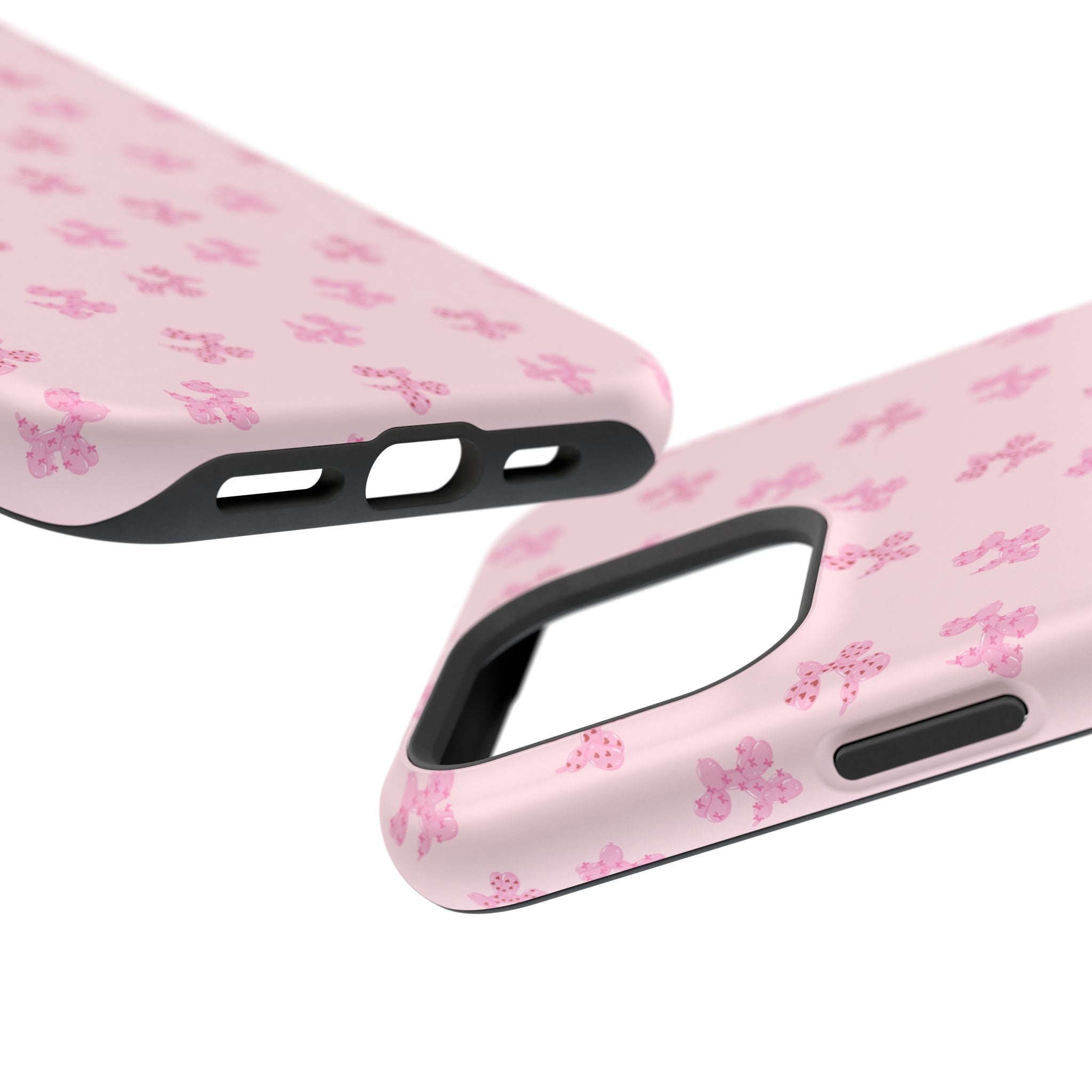 Pink Dog Bow's Cute Pattern Impact-Resistant Phone Case
