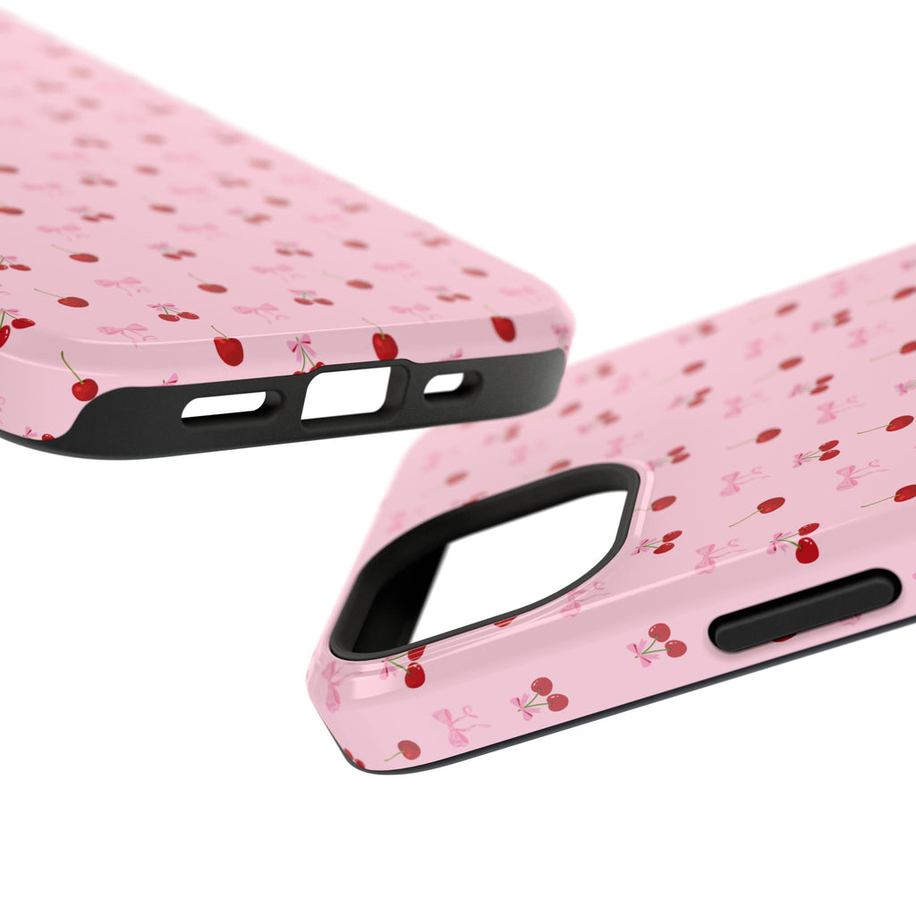 Cherry-Bow Pattern Impact-Resistant Phone Case