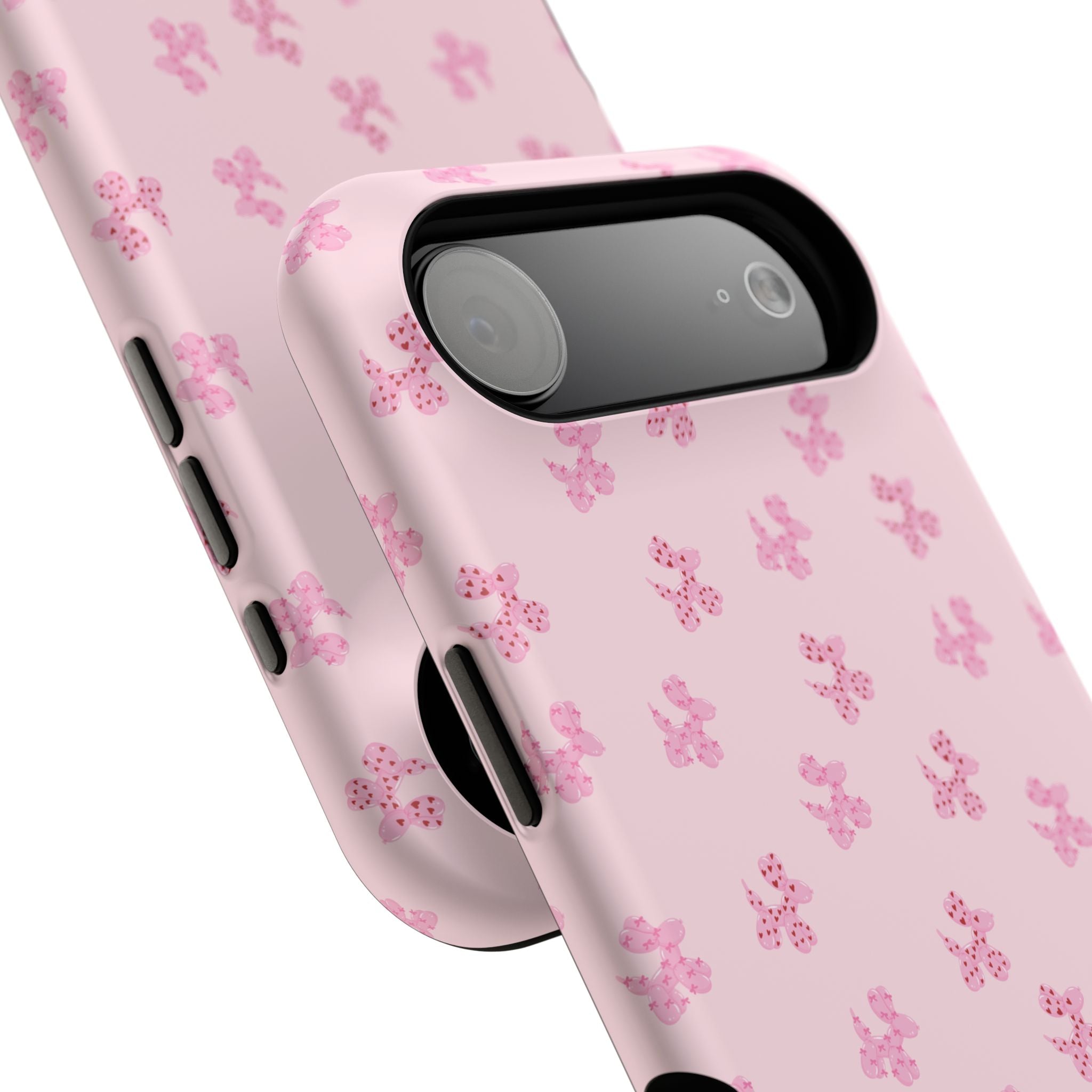 Pink Dog Bow's Cute Pattern Impact-Resistant Phone Case