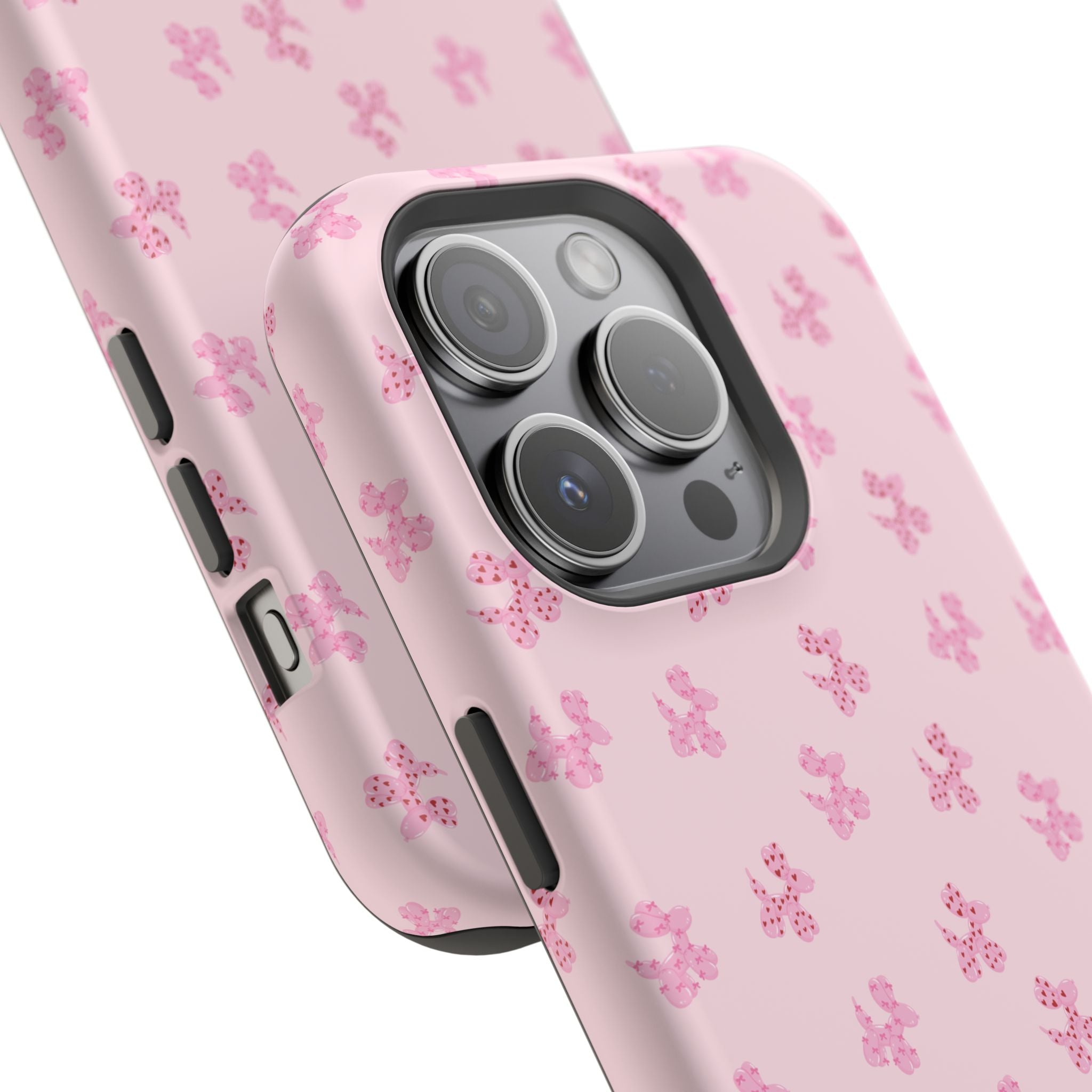Pink Dog Bow's Cute Pattern Impact-Resistant Phone Case