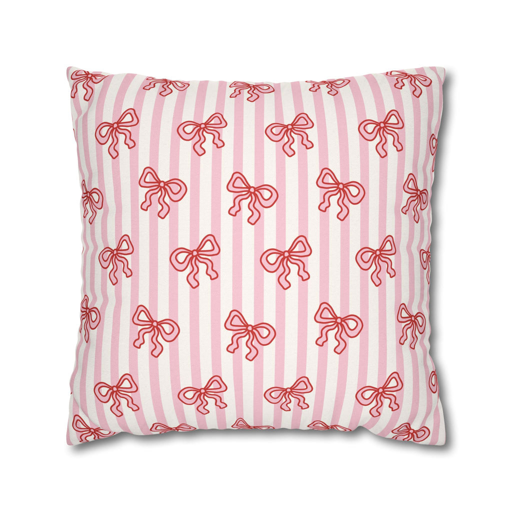 Pink Striped Bow's Pillowcase Cover