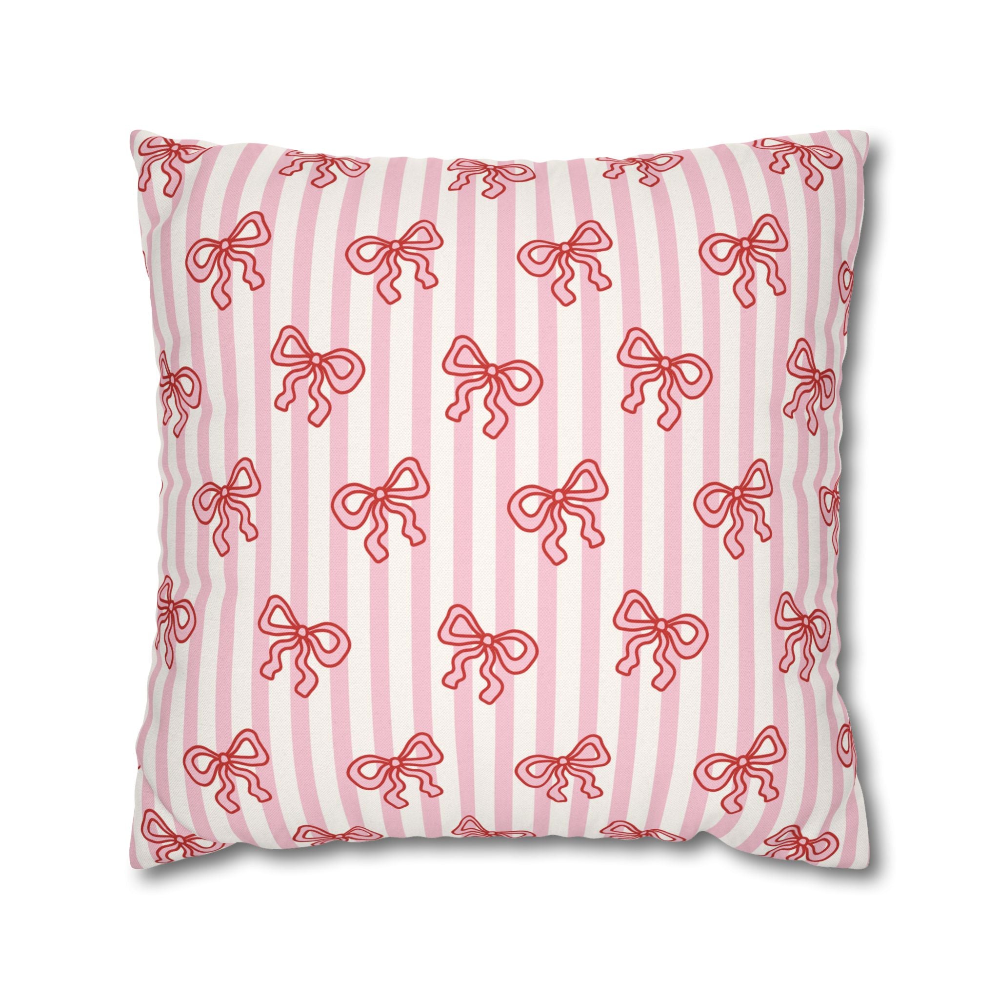 Pink Striped Bow's Pillowcase Cover