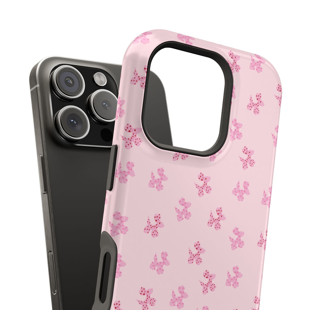 Pink Dog Bow's Cute Pattern Impact-Resistant Phone Case