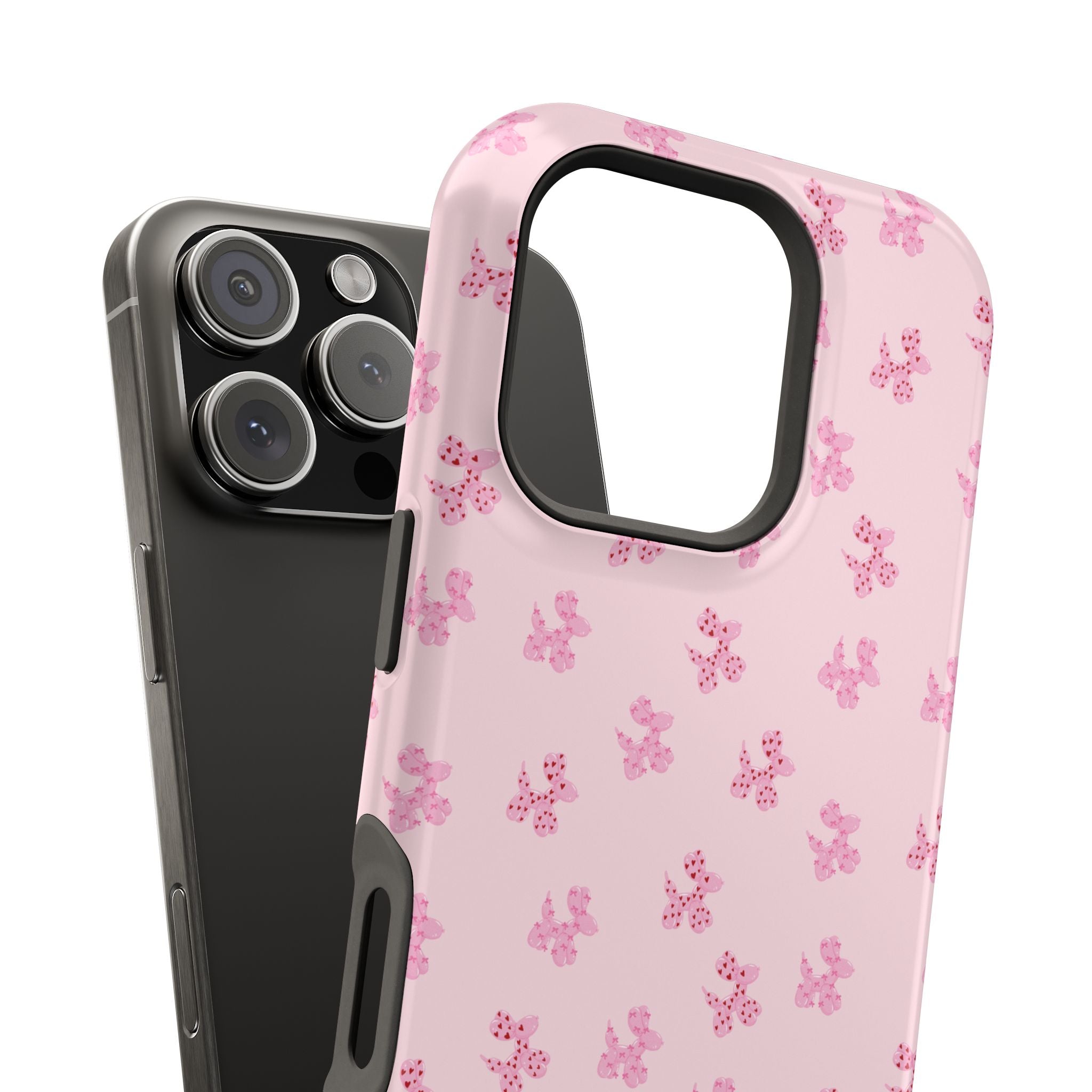 Pink Dog Bow's Cute Pattern Impact-Resistant Phone Case