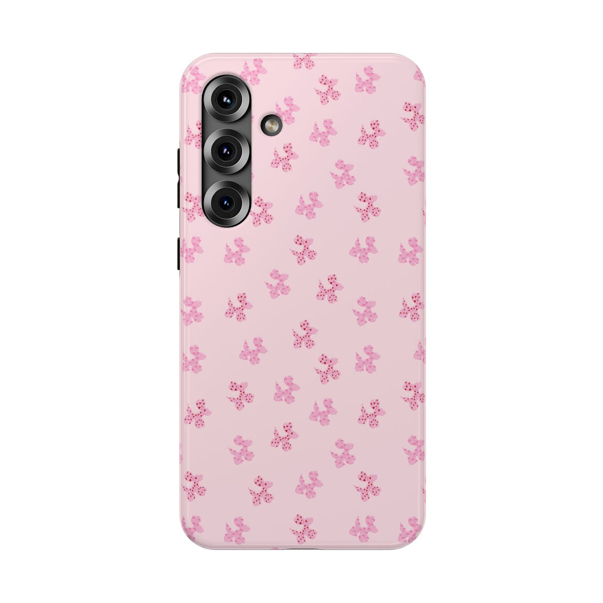 Pink Dog Bow's Cute Pattern Impact-Resistant Phone Case