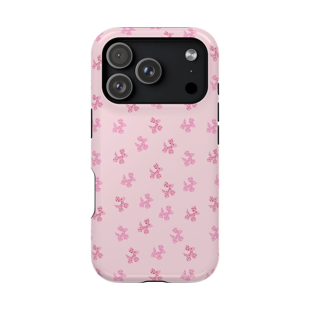 Pink Dog Bow's Cute Pattern Impact-Resistant Phone Case