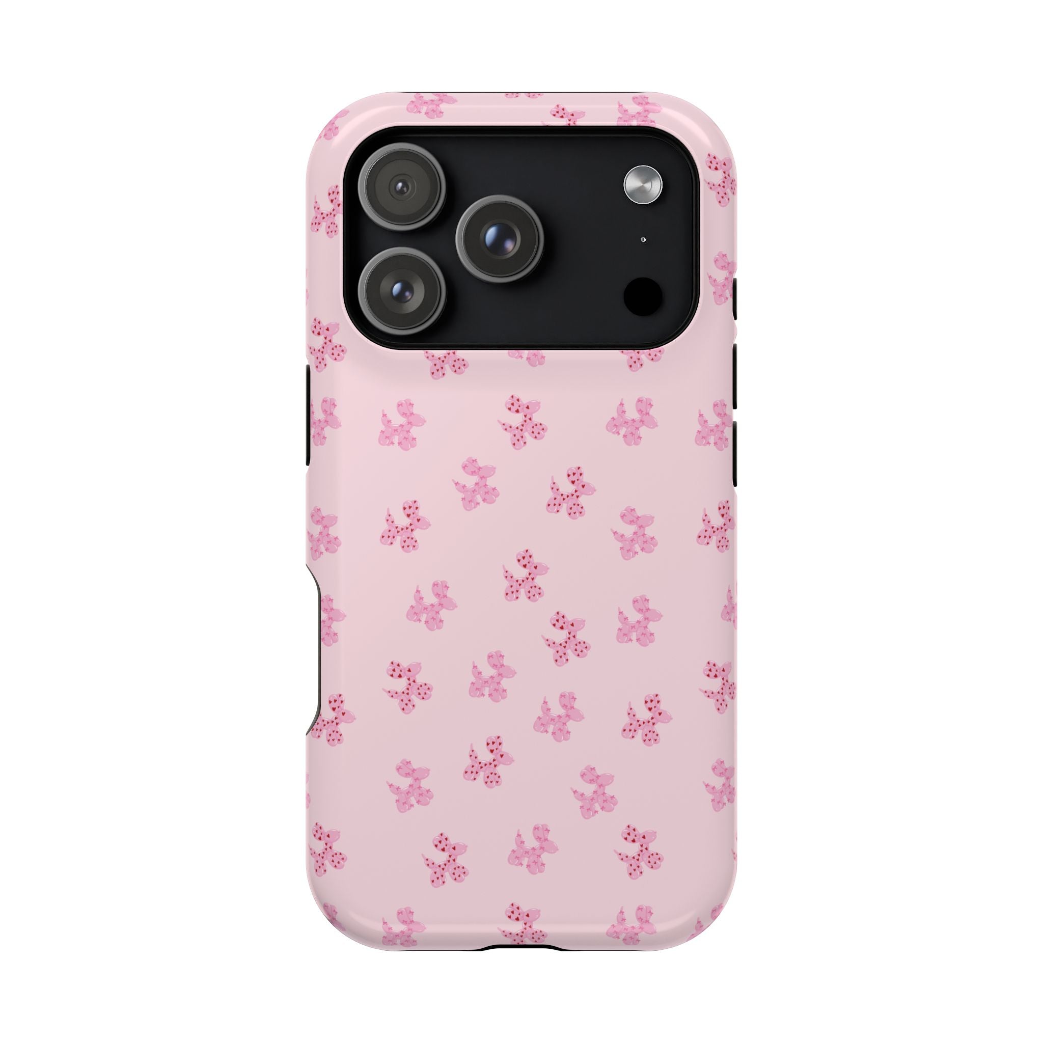Pink Dog Bow's Cute Pattern Impact-Resistant Phone Case