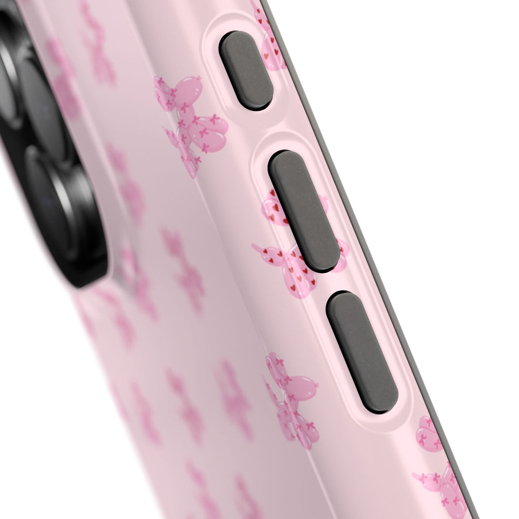 Pink Dog Bow's Cute Pattern Impact-Resistant Phone Case