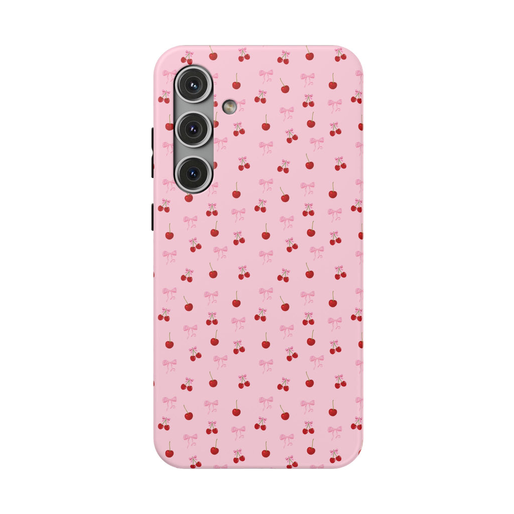 Cherry-Bow Pattern Impact-Resistant Phone Case