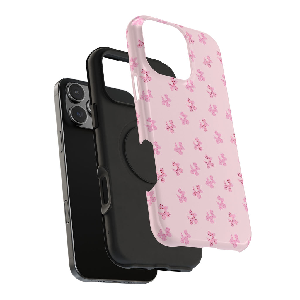 Pink Dog Bow's Cute Pattern Impact-Resistant Phone Case