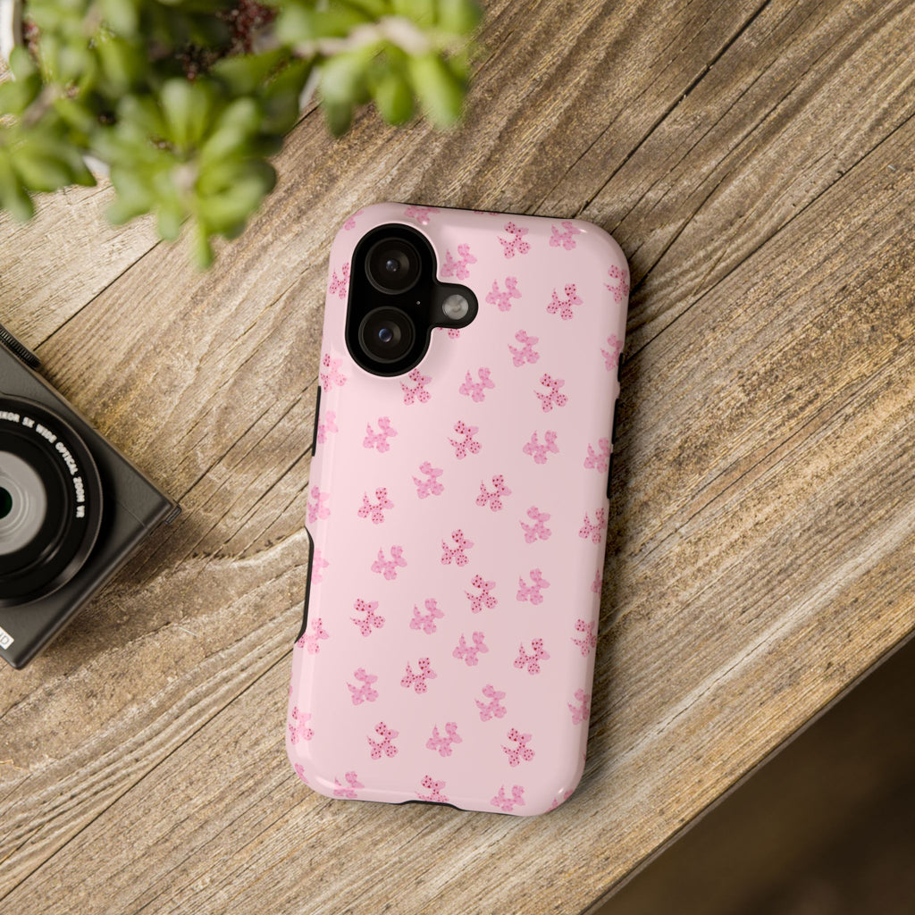 Pink Dog Bow's Cute Pattern Impact-Resistant Phone Case