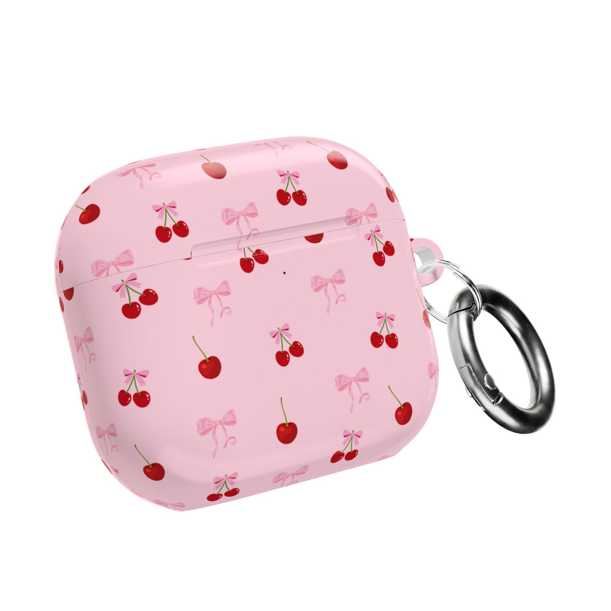 Cherry Bow AirPod Case — Cute Pink Cherry Pattern AirPods Pro Cover