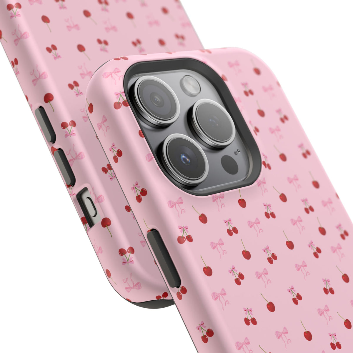 Cherry-Bow Pattern Impact-Resistant Phone Case