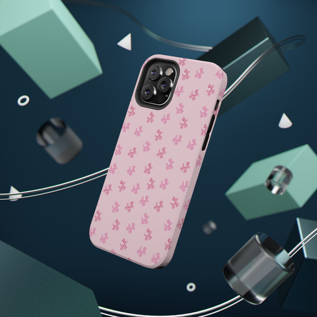 Pink Dog Bow's Cute Pattern Impact-Resistant Phone Case
