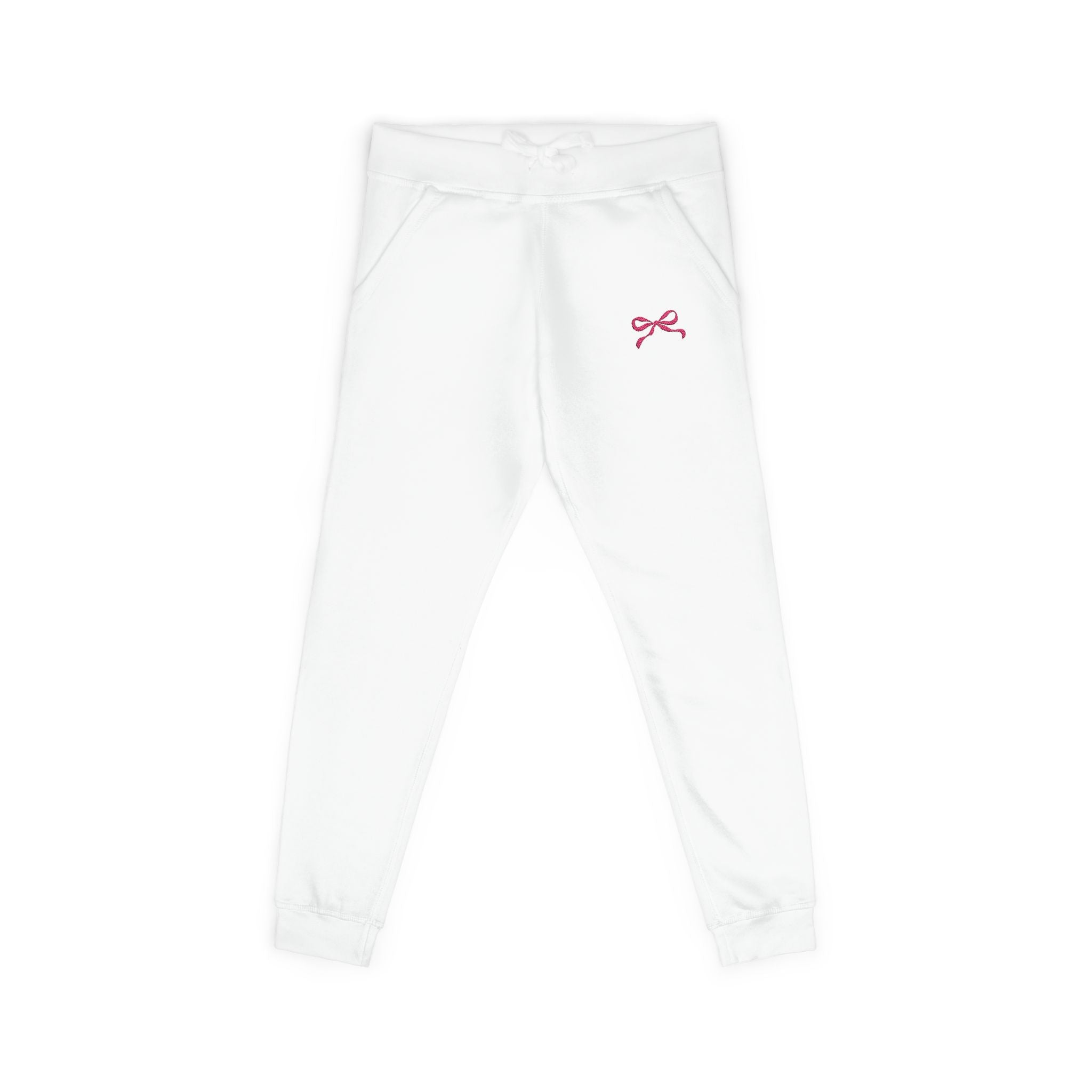 Embroidered Pink Bow Cozy Sweatpants