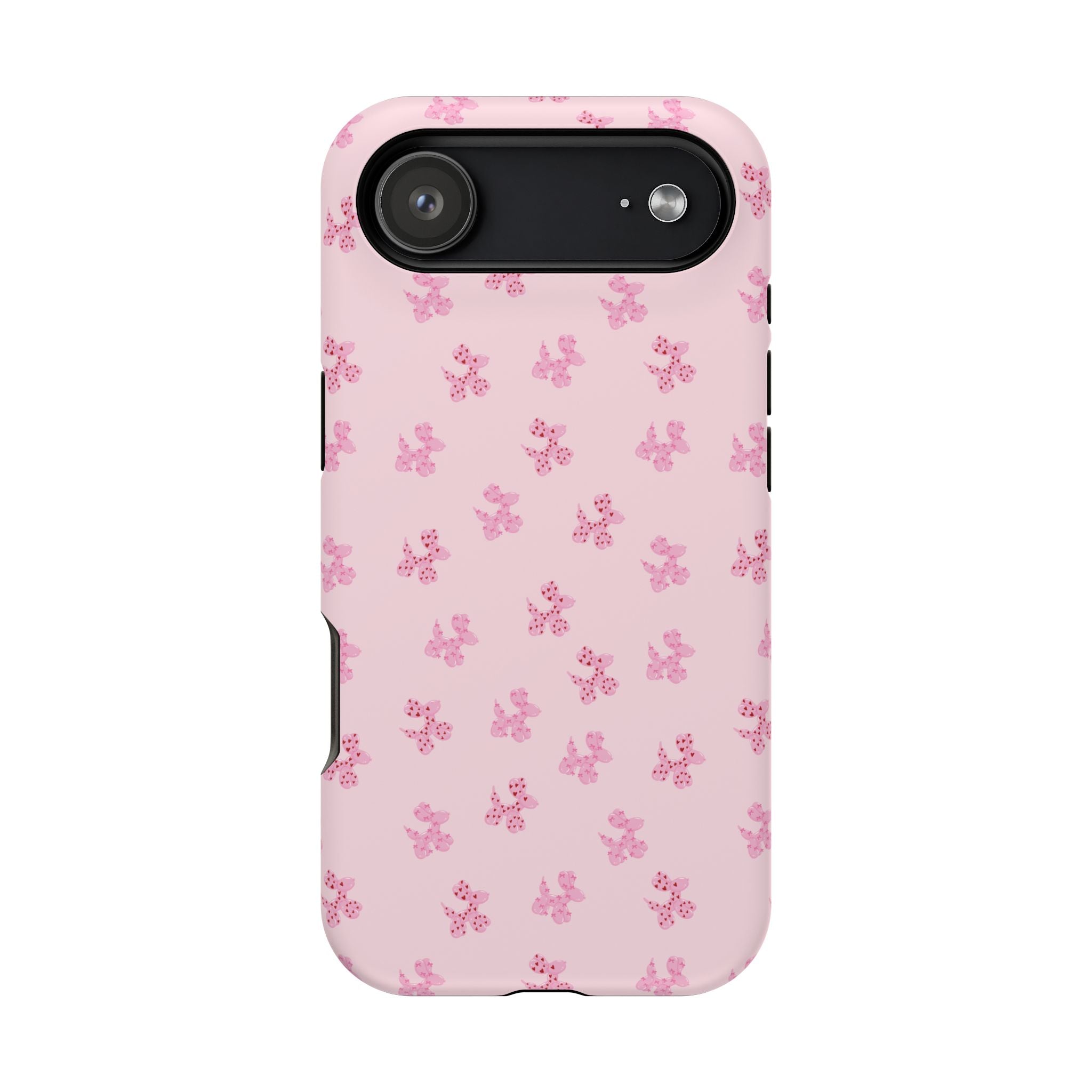 Pink Dog Bow's Cute Pattern Impact-Resistant Phone Case