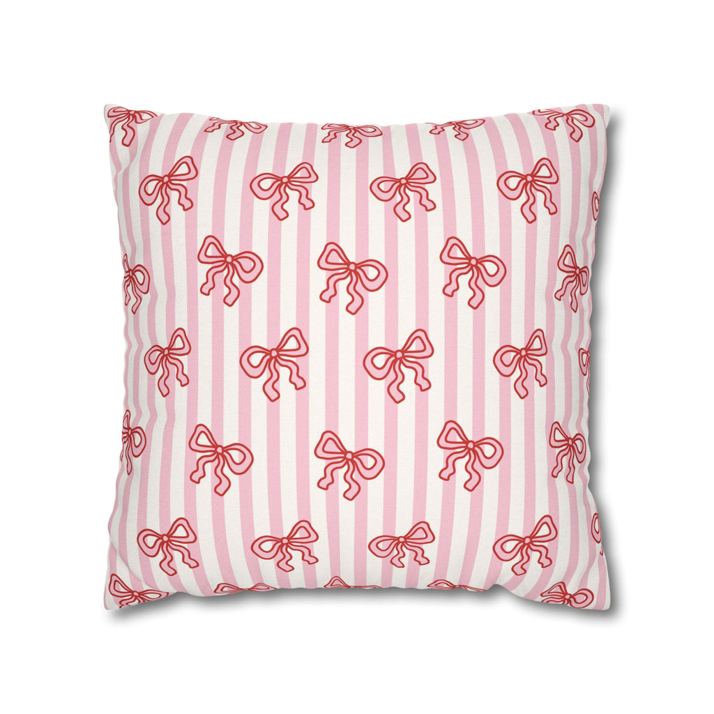 Pink Striped Bow's Pillowcase Cover