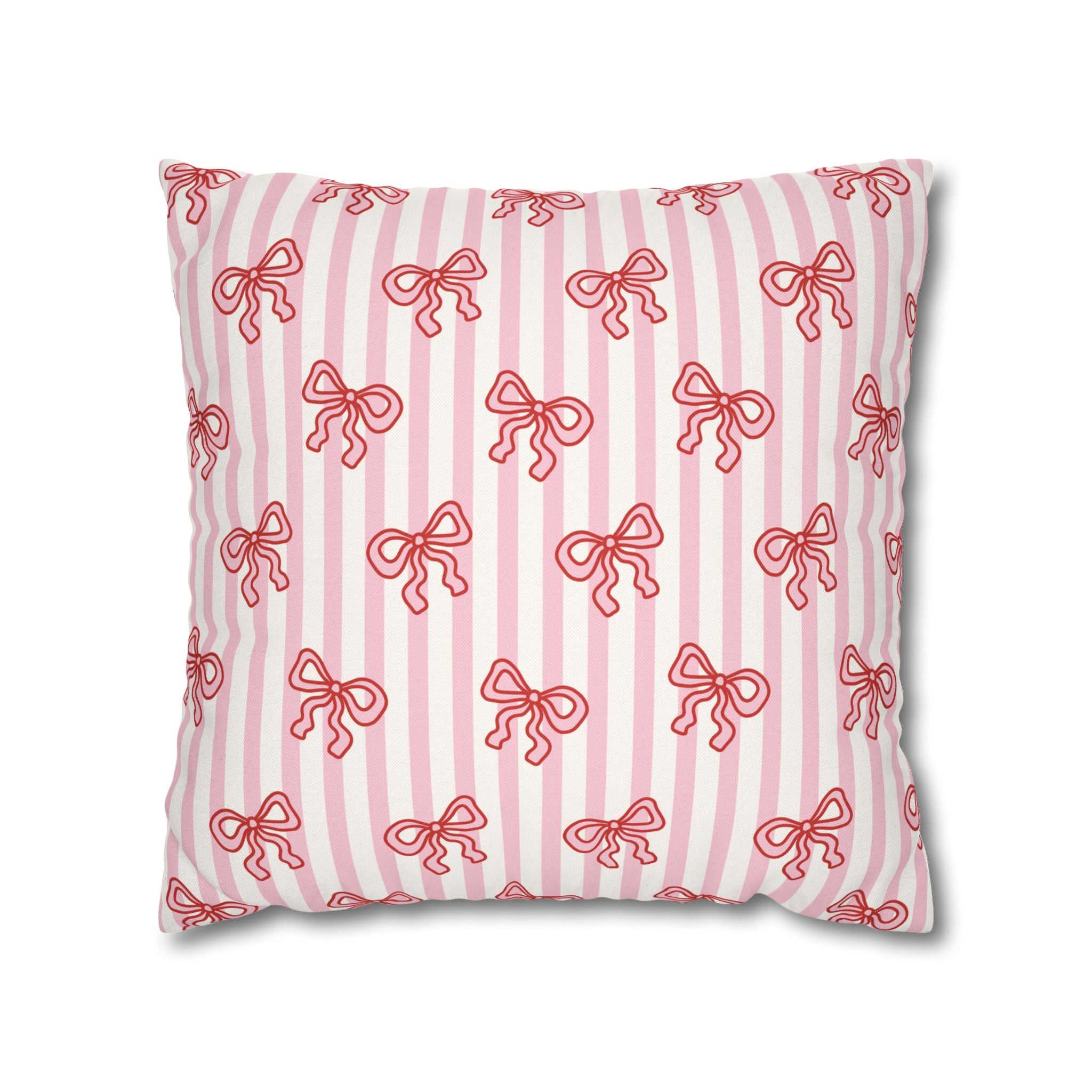 Pink Striped Bow's Pillowcase Cover