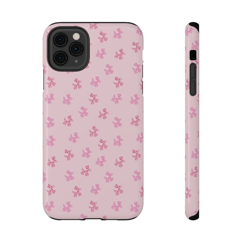 Pink Dog Bow's Cute Pattern Impact-Resistant Phone Case