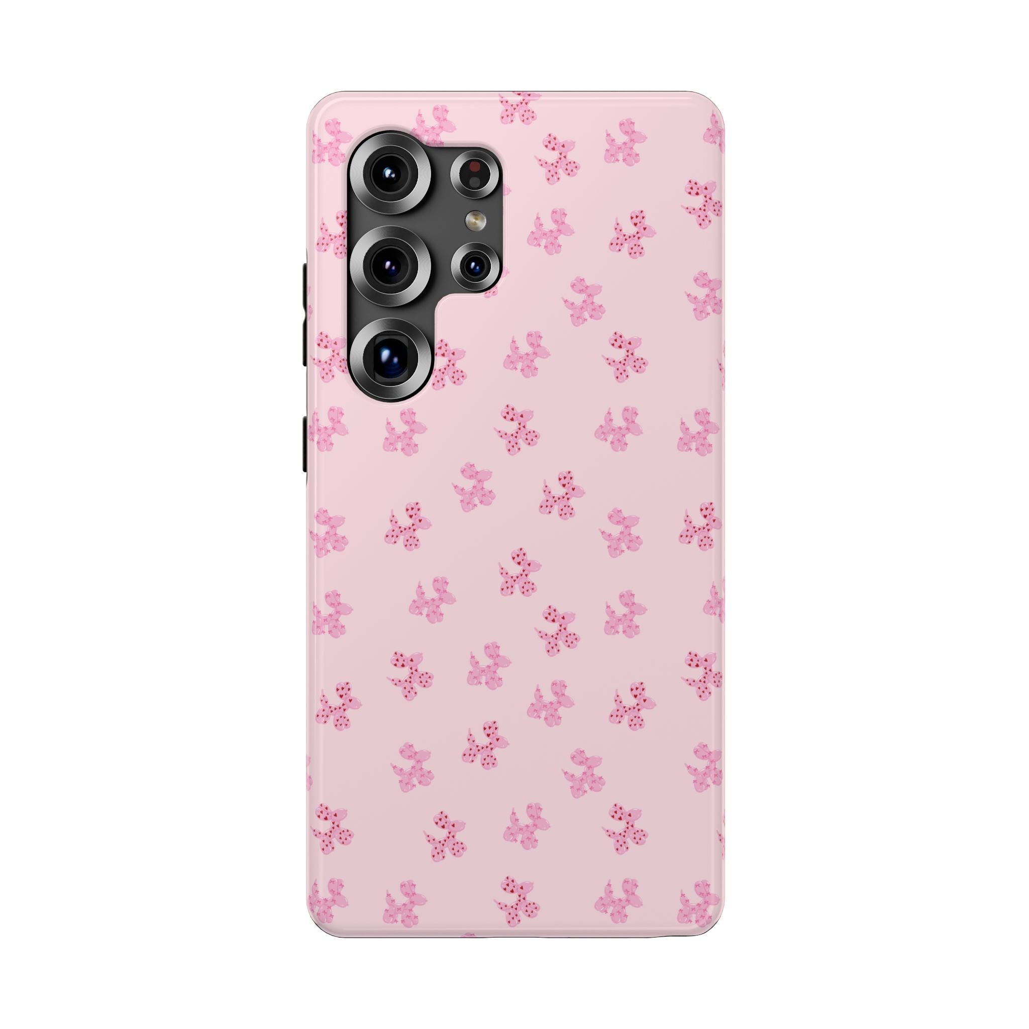 Pink Dog Bow's Cute Pattern Impact-Resistant Phone Case