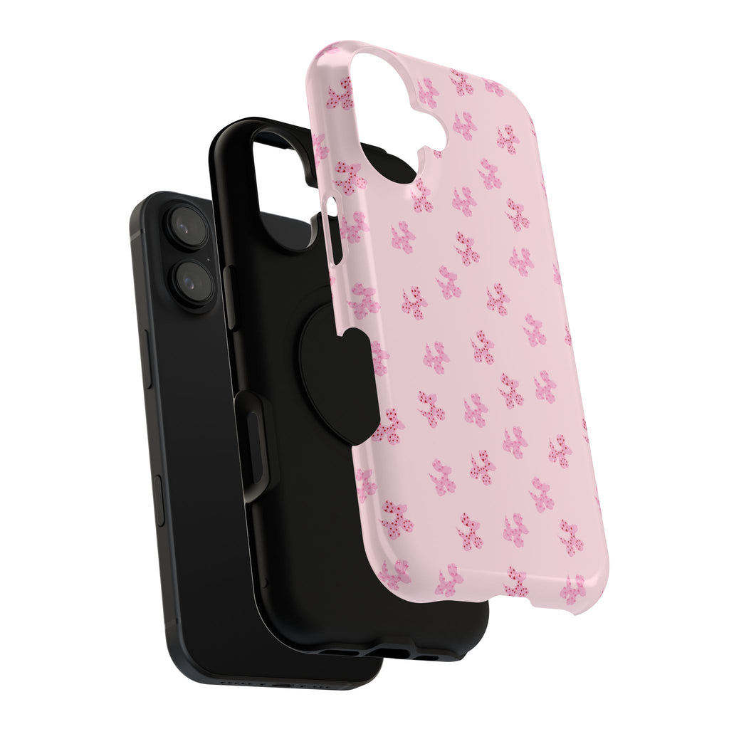 Pink Dog Bow's Cute Pattern Impact-Resistant Phone Case