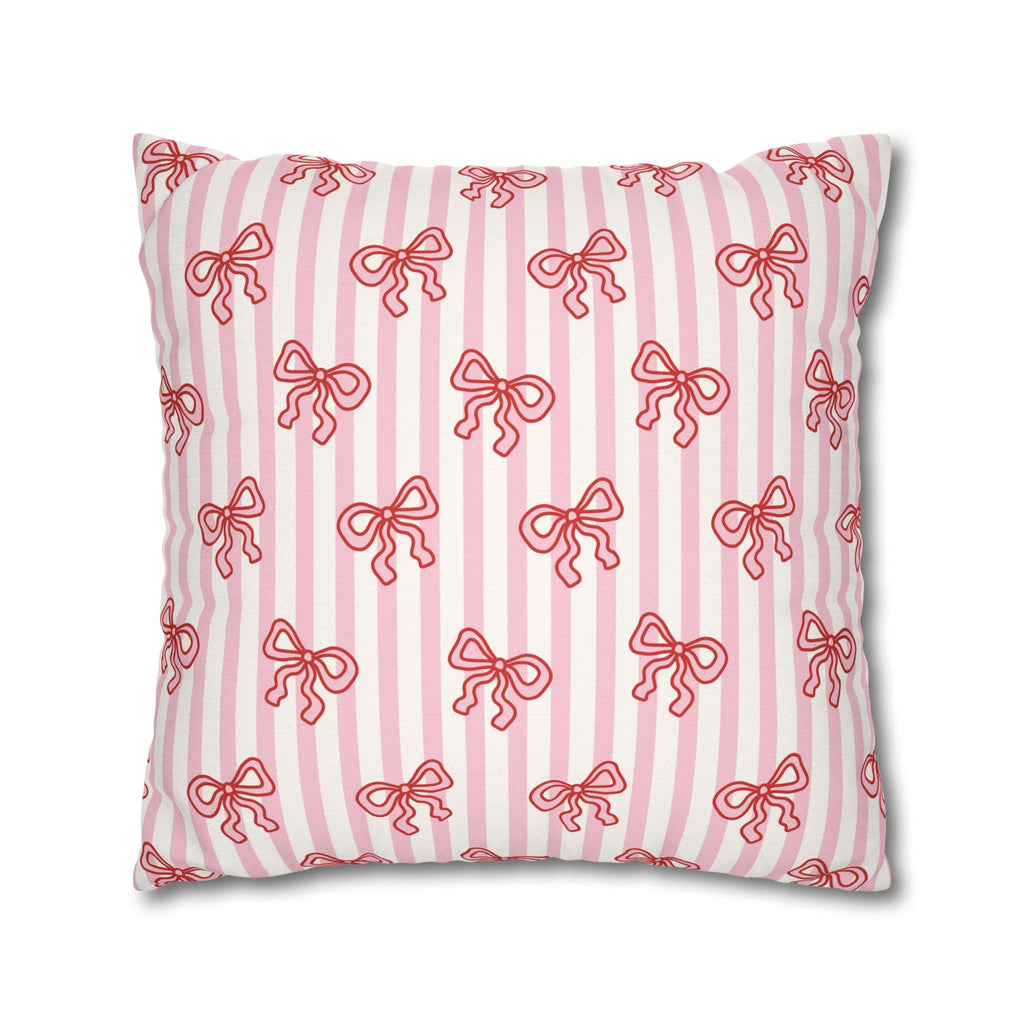 Pink Striped Bow's Pillowcase Cover