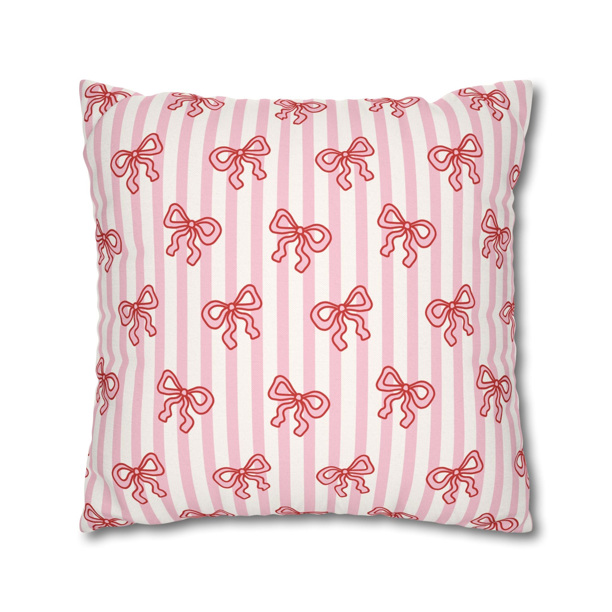 Pink Striped Bow's Pillowcase Cover