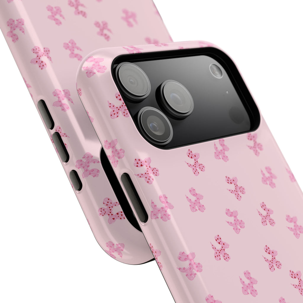 Pink Dog Bow's Cute Pattern Impact-Resistant Phone Case