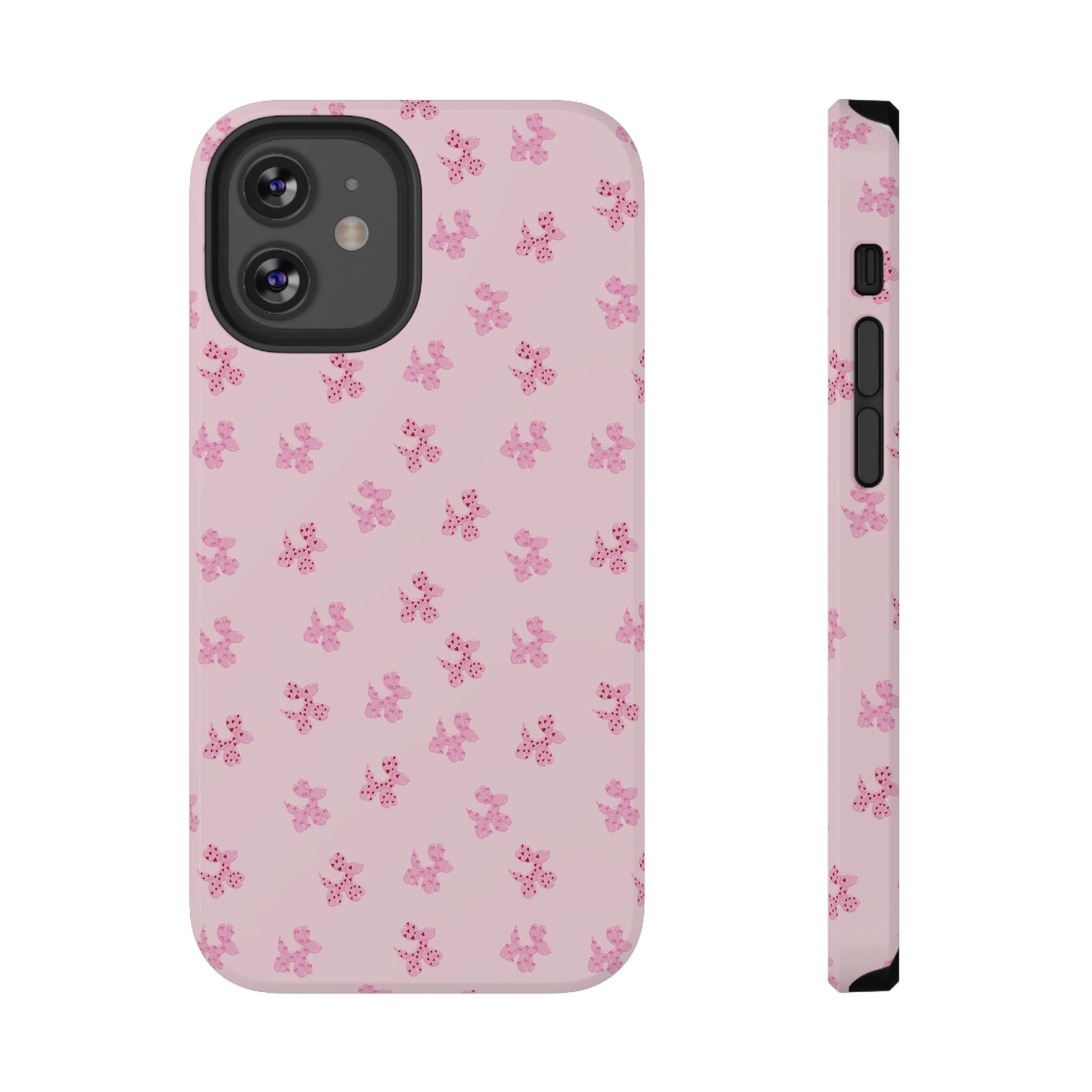 Pink Dog Bow's Cute Pattern Impact-Resistant Phone Case