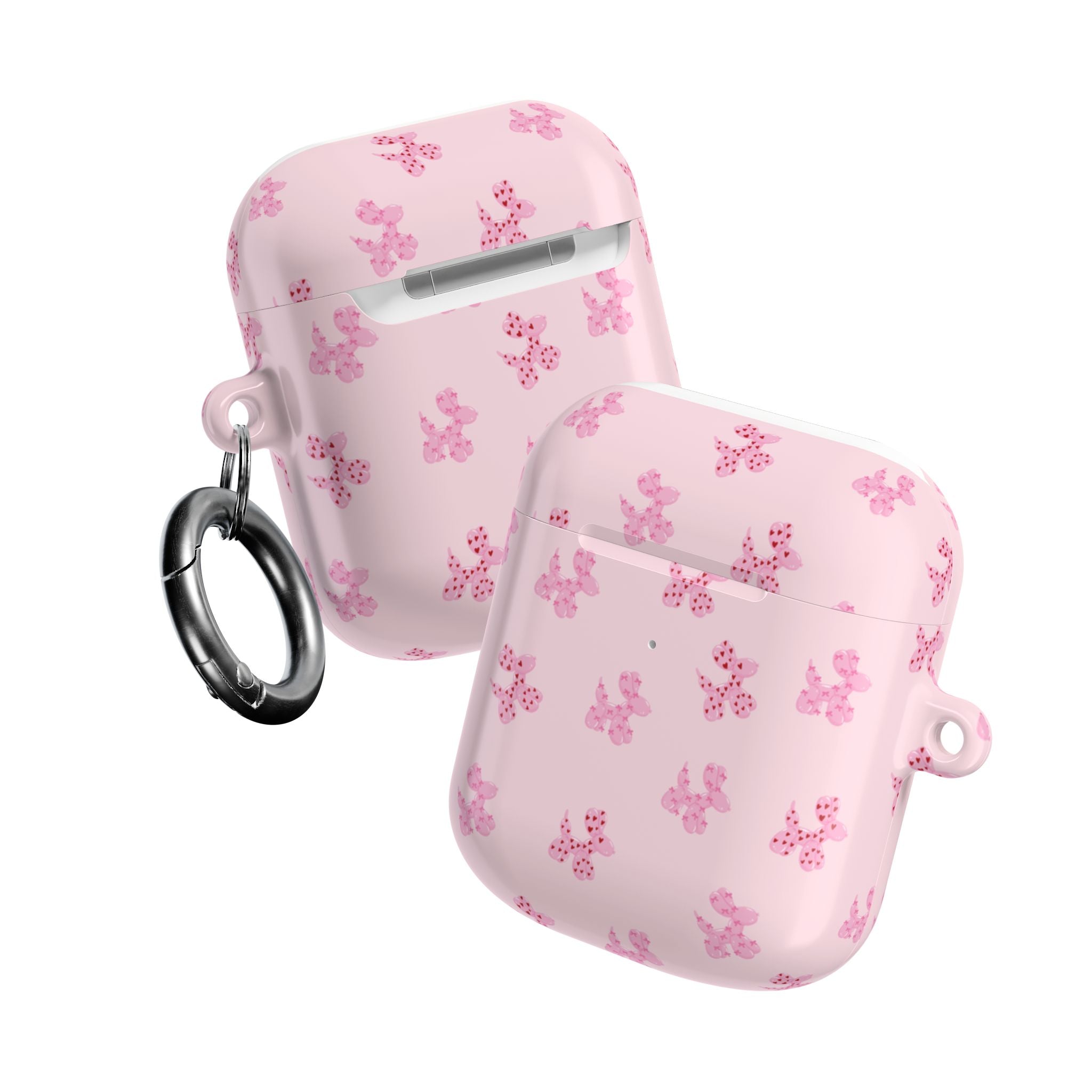 Pink Dog Bow's Cute Pattern AirPod Case Protective Silicone Cover
