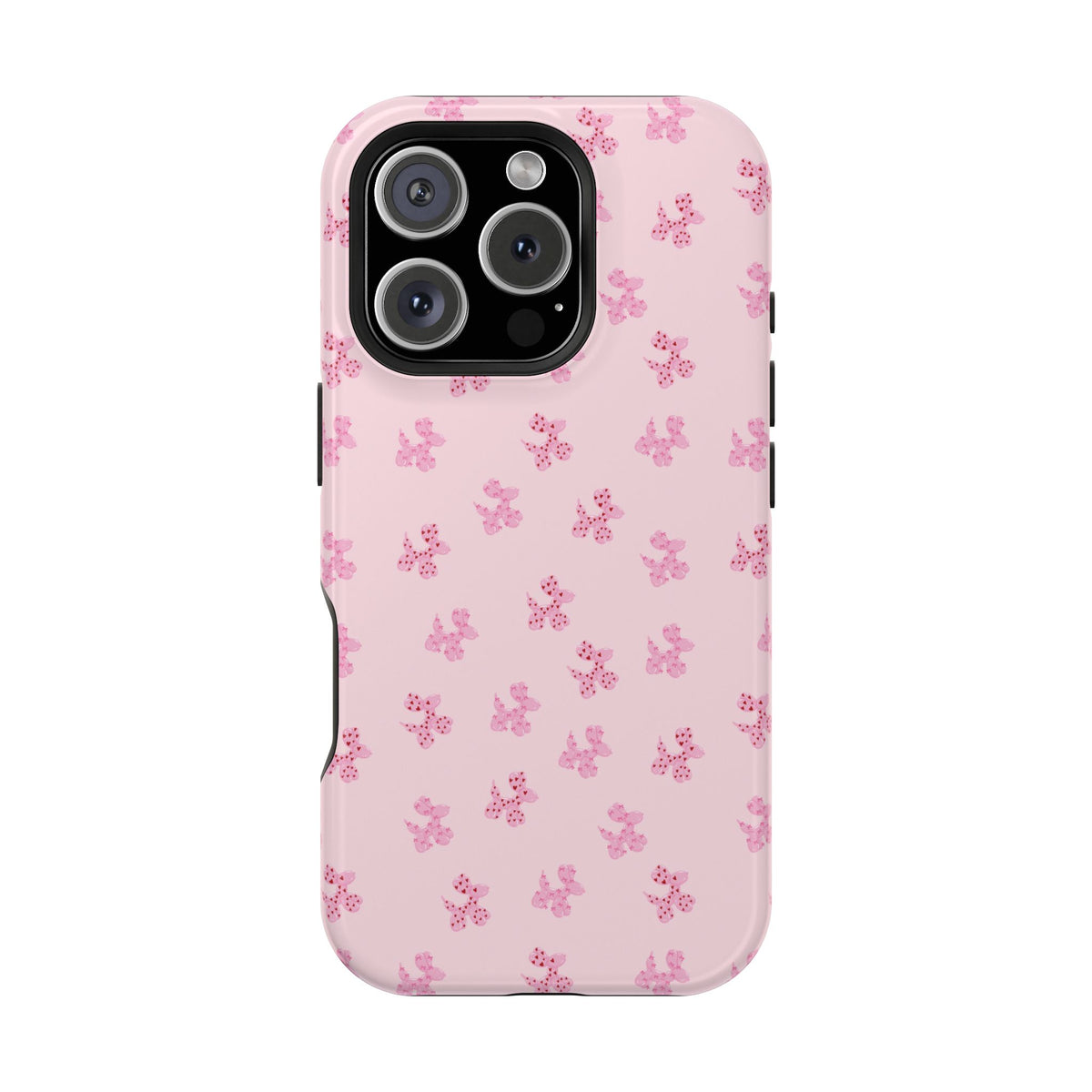 Pink Dog Bow's Cute Pattern Impact-Resistant Phone Case