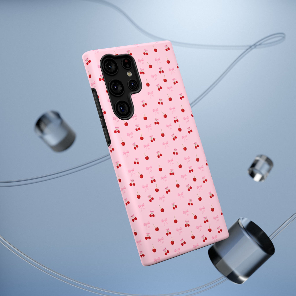 Cherry-Bow Pattern Impact-Resistant Phone Case