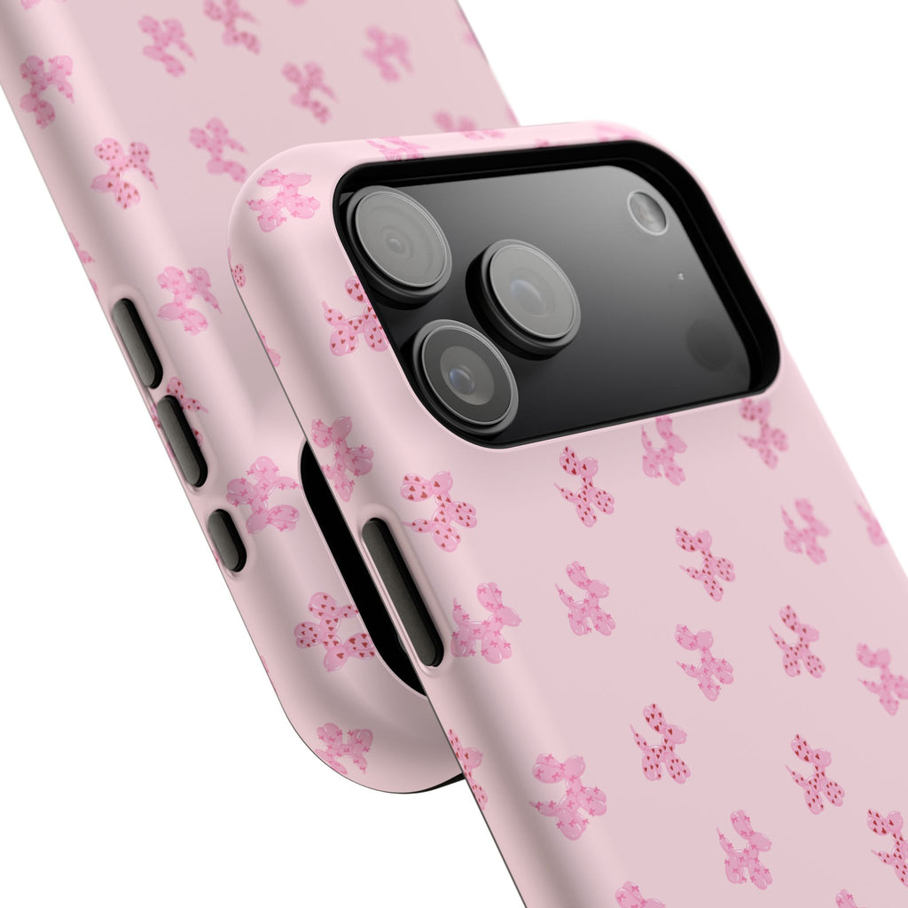 Pink Dog Bow's Cute Pattern Impact-Resistant Phone Case